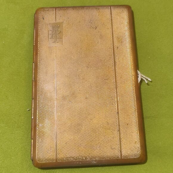 Antique Vintage 1930's England Gold Tone Cigarette Case - Picture 1 of 7